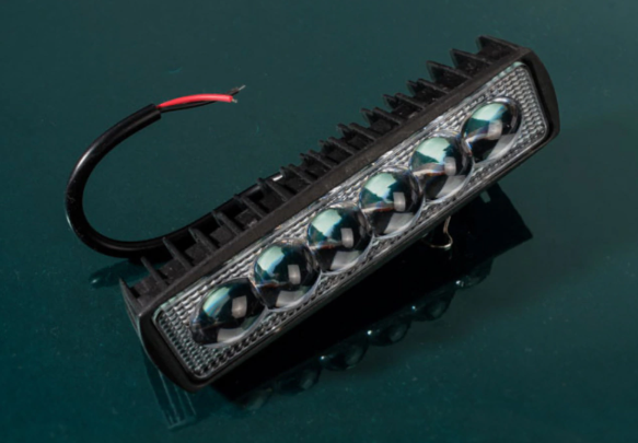 Faro 6 LEDs rectangular 12/24V